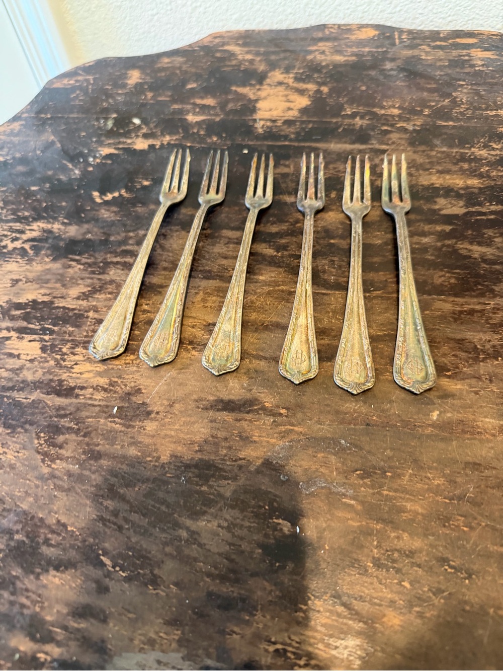 Vintage Silver-Tone Salad Forks - Set of 6